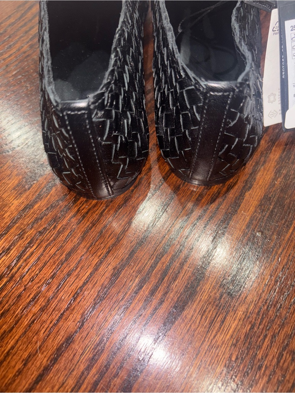 Massimo Dutti Black Woven Leather Ballet Flats - Picture 7 of 13